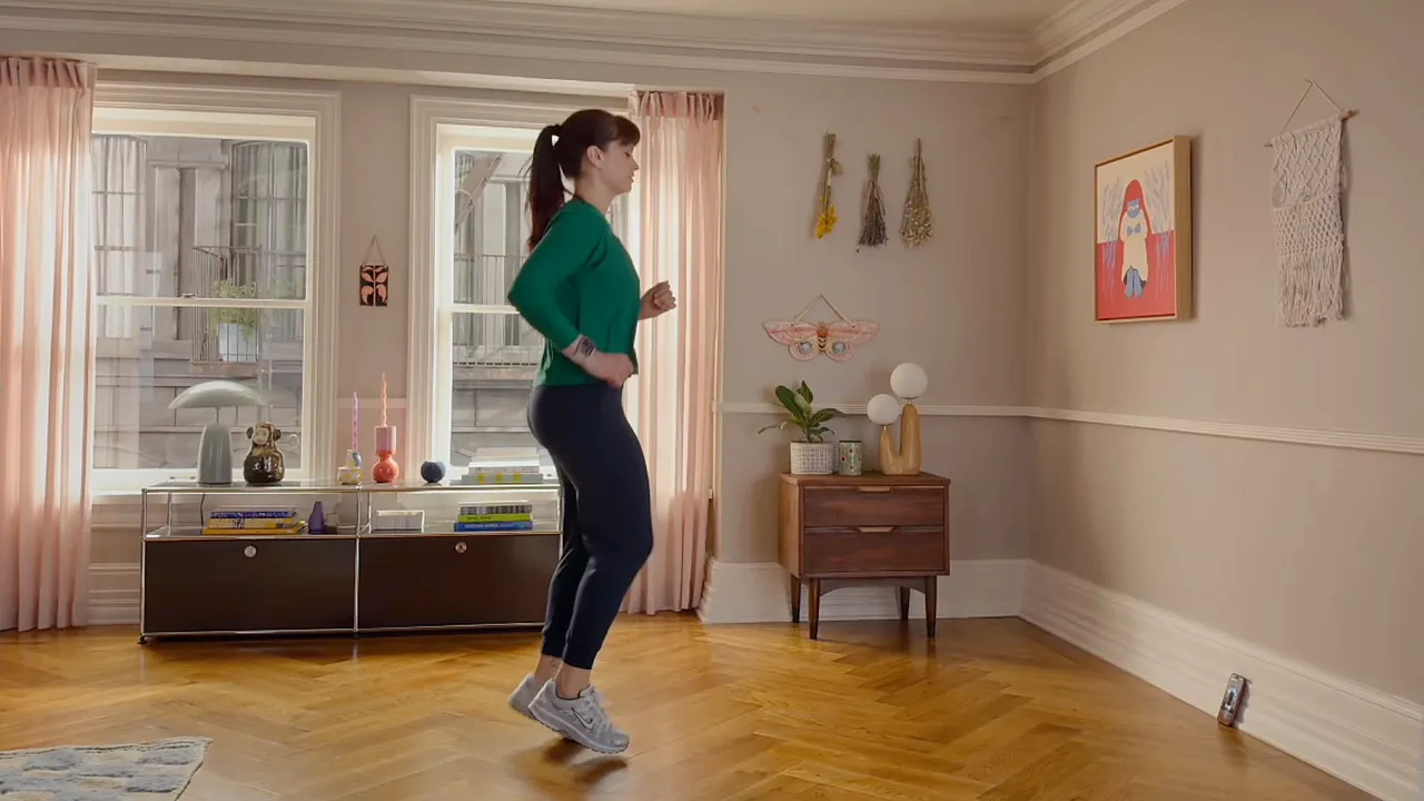 Screenshot from an Apple demo video showing a user completing the new at-home longevity assessment