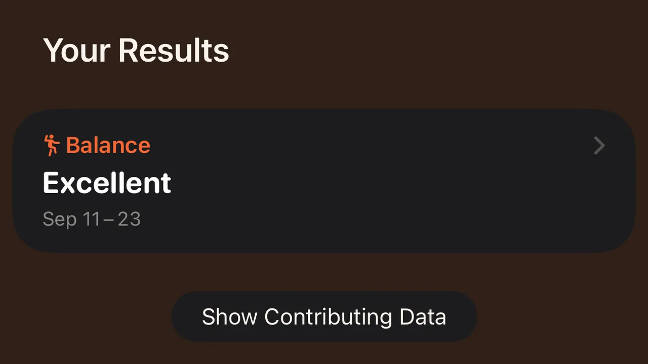 Results from Apple's Balance assessment in the new iOS 27 Health app