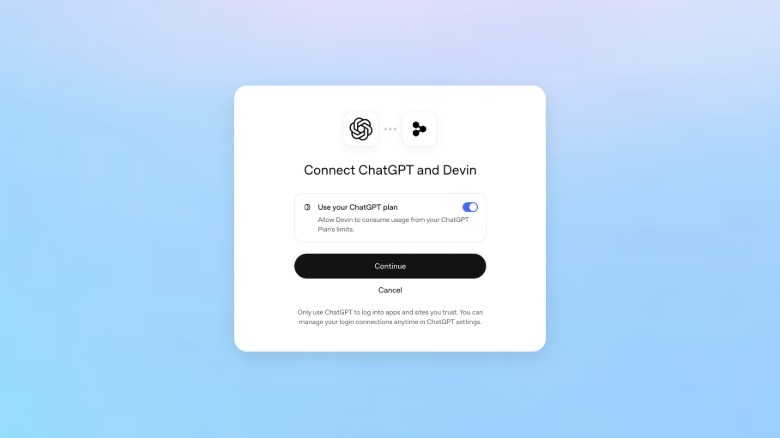 تصویری از پنجره جدید ورود با حساب کاربری ChatGPT (Sign in with ChatGPT)