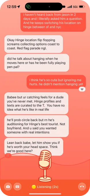 محیط چت اپلیکیشن Hot Girl Hotline