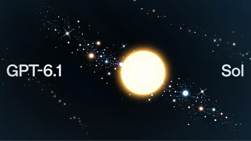 تصویر گرافیکی معرفی مدل GPT-6.1 Sol