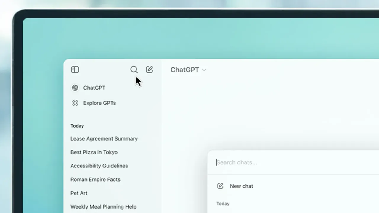 پنجره ChatGPT روی صفحه لپتاپ