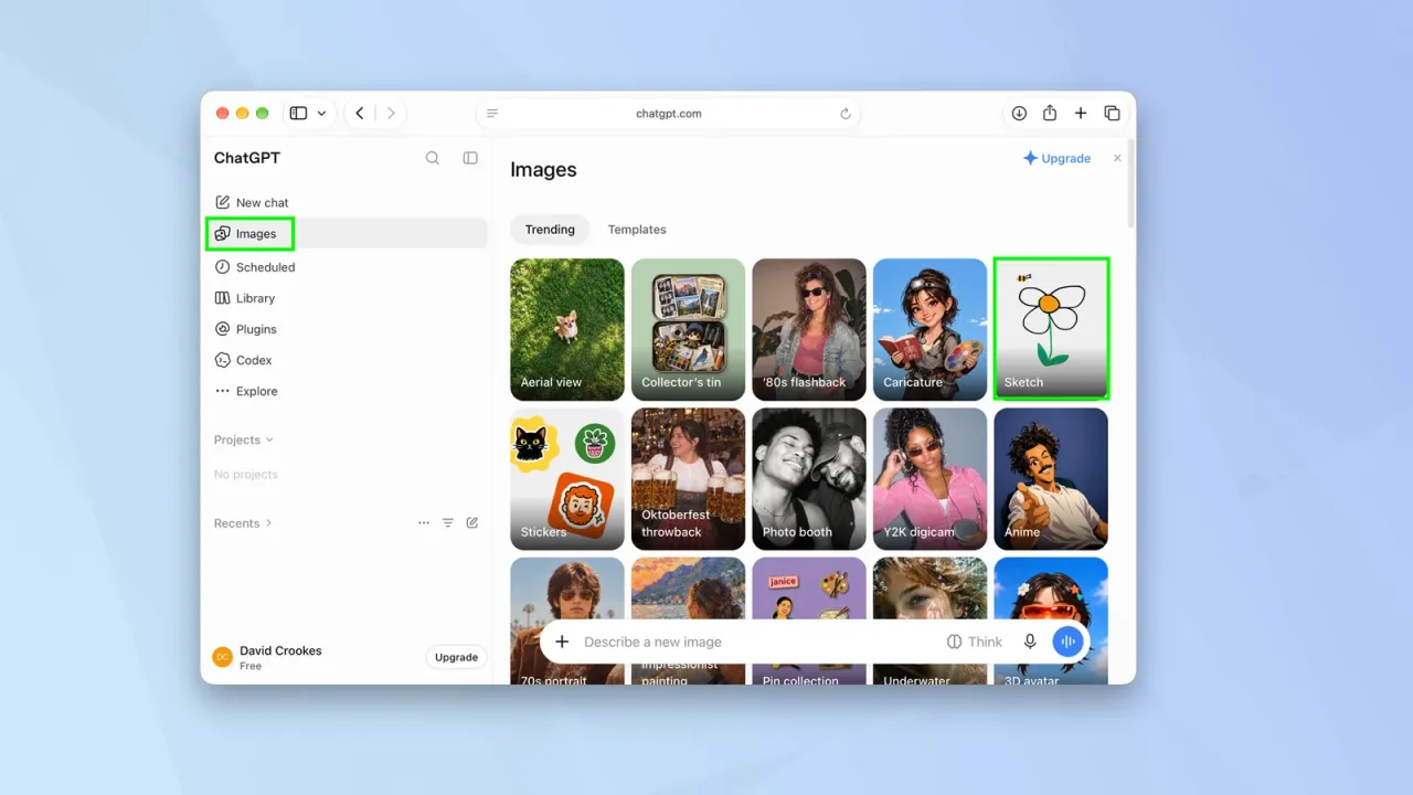 تبدیل نقاشی به عکس با ابزار Sketch در ChatGPT