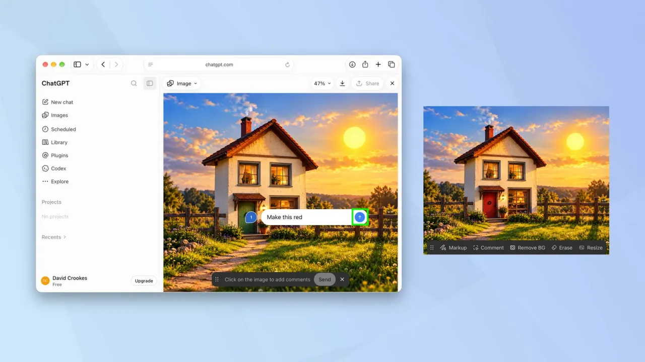 تبدیل نقاشی به عکس با ابزار Sketch در ChatGPT
