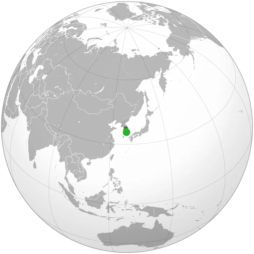 کره جنوبی روی نقشه جهان