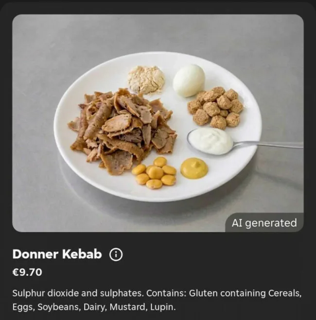 خطای هوش مصنوعی در تولید تصویر منوی غذا