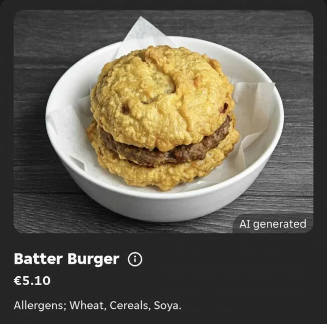 نمونه تصاویر عجیب هوش مصنوعی در پلتفرم Just Eat
