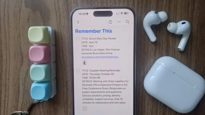 iPhone showing Remember This in the Reminders app